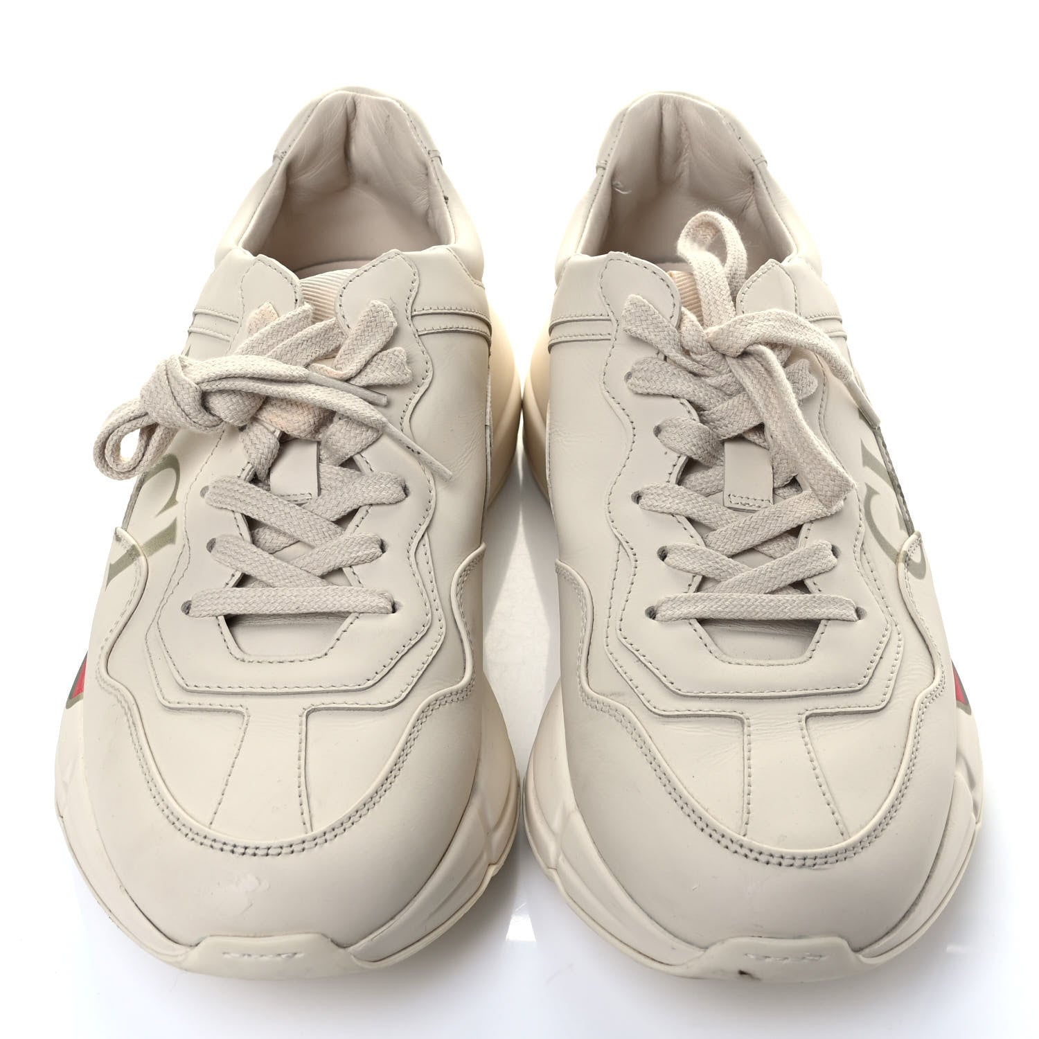 Gucci Calfskin Logo Womens Rhyton Sneakers 39 Ivory 13 of 20
