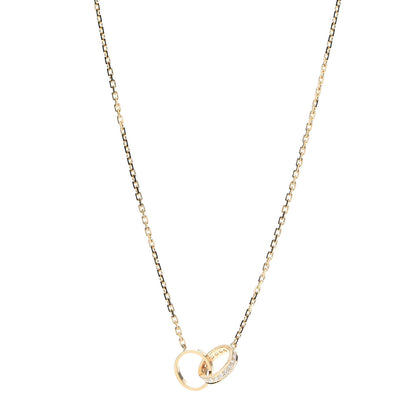 Cartier 18K Yellow Gold Diamond Interlocking LOVE Necklace 1 of 5