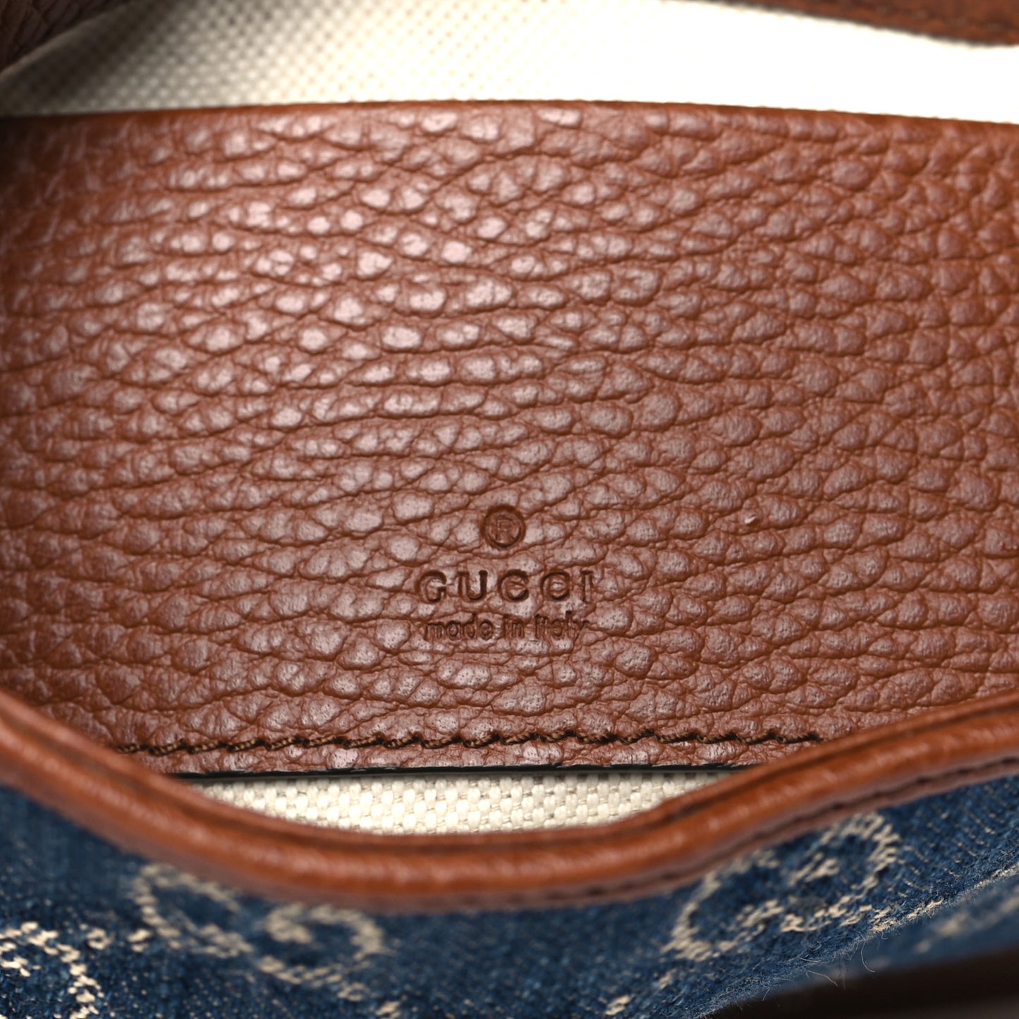New Denim GG Monogram Calfskin Mini Jackie 1961 Hobo Blue Tea Cuir