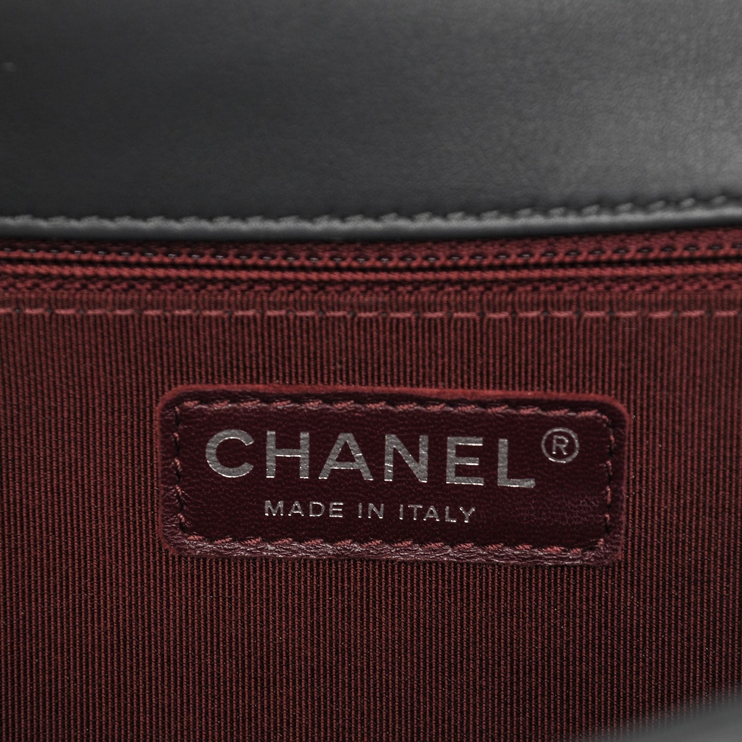 Calfskin Chevron New Medium Boy Flap Dark Grey