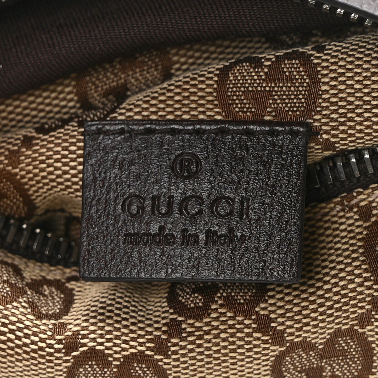 GG Monogram Double Pocket Belt Bag Dark Brown