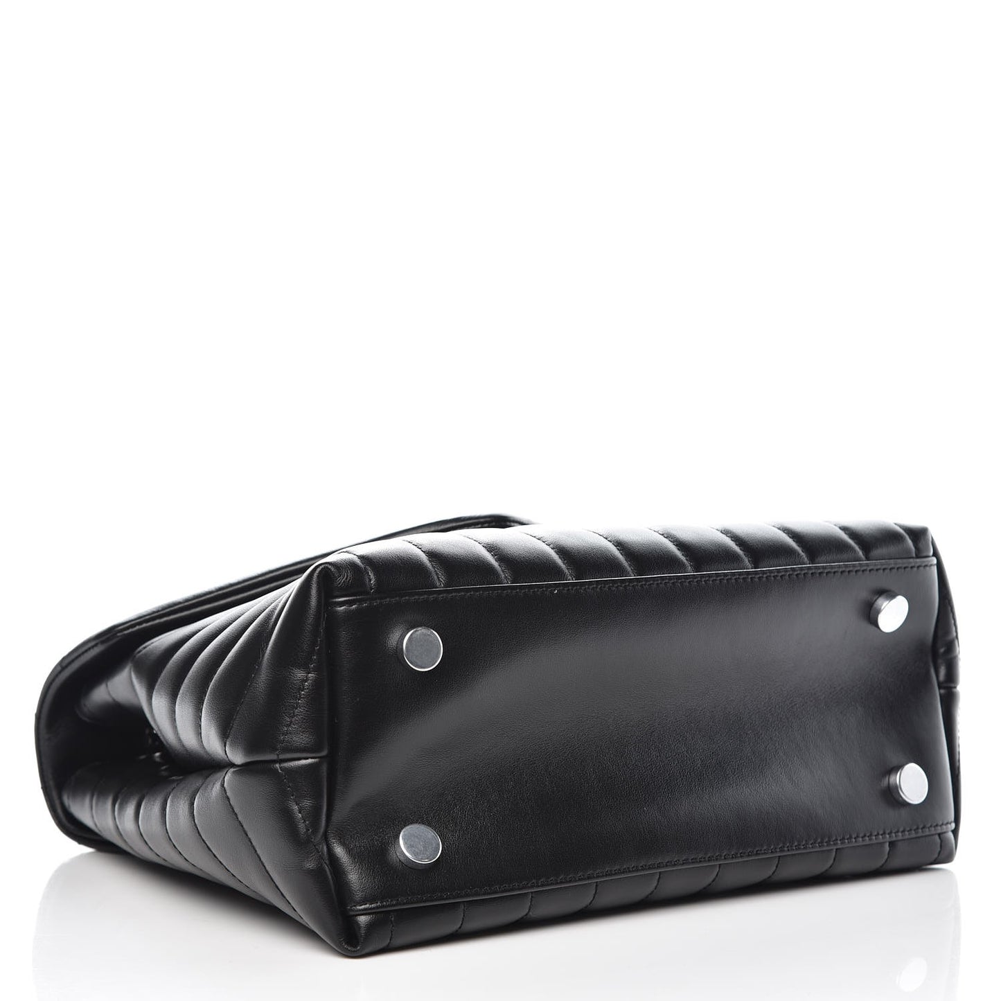 Calfskin Y Quilted Monogram Medium Loulou Satchel Black