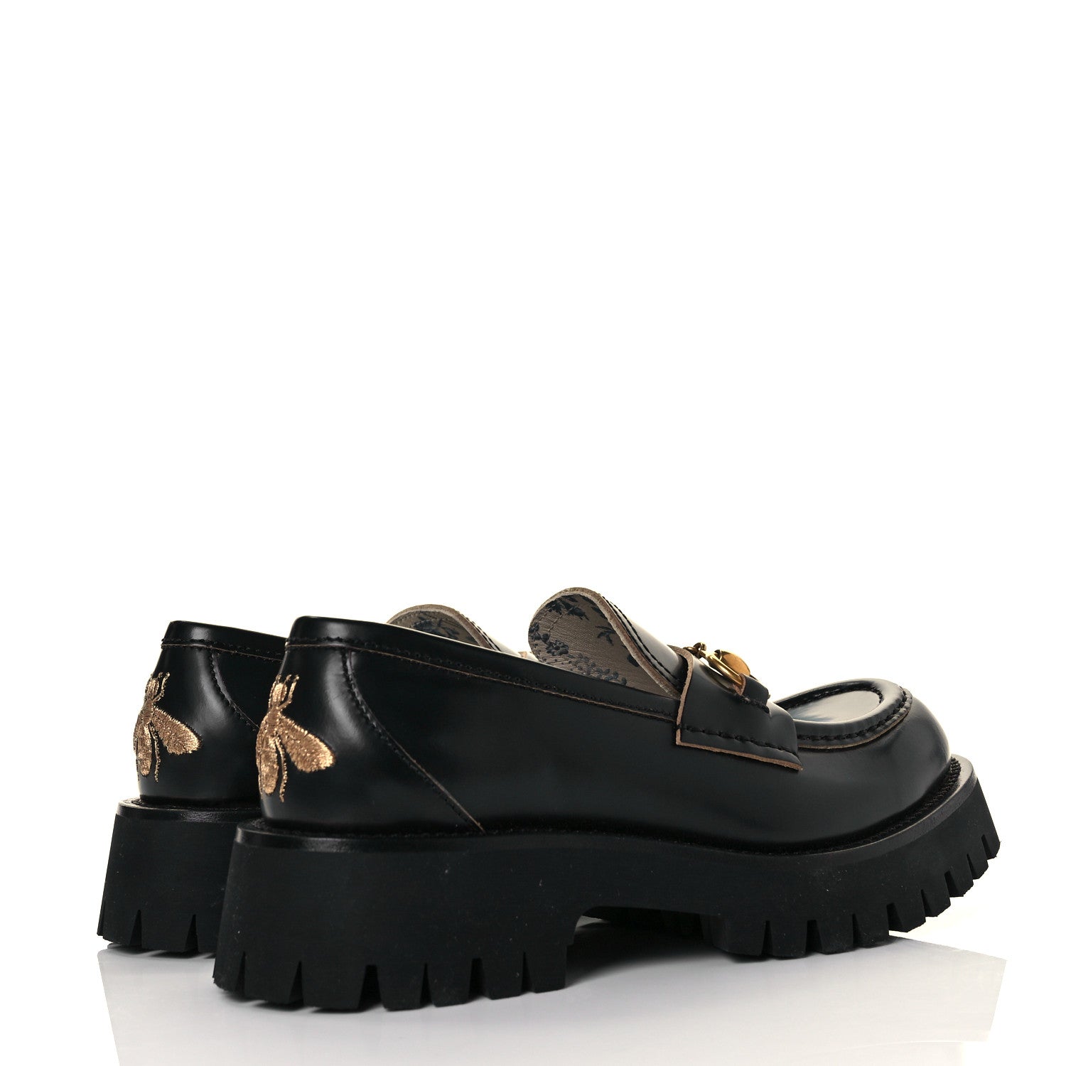 Gucci Cordovan Lux Womens Harald Horsebit 25mm Platform Loafers 37.5 Black 4 of 10