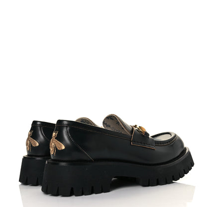 Gucci Cordovan Lux Womens Harald Horsebit 25mm Platform Loafers 37.5 Black 4 of 10