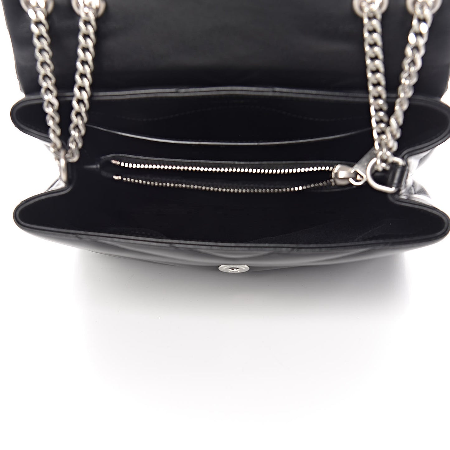 Calfskin Y Quilted Monogram Small Loulou Chain Satchel Black