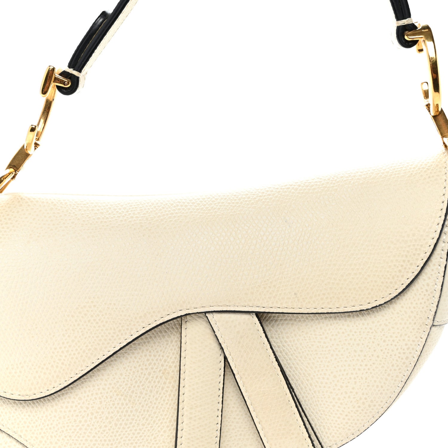 Christian Dior Grained Calfskin Mini Saddle Bag White 8 of 10
