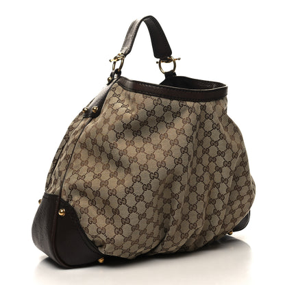 Gucci Monogram Large Jockey Hobo Dark Brown 3 of 12