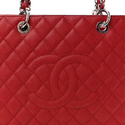 Chanel Caviar Quilted Grand Shopping Tote GST Red 8 of 10