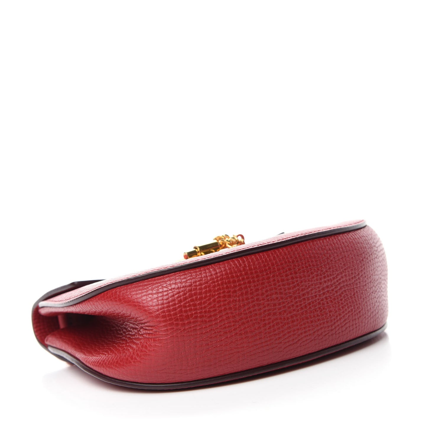 Grained Calfskin Lambskin Drew Shoulder Bag Red