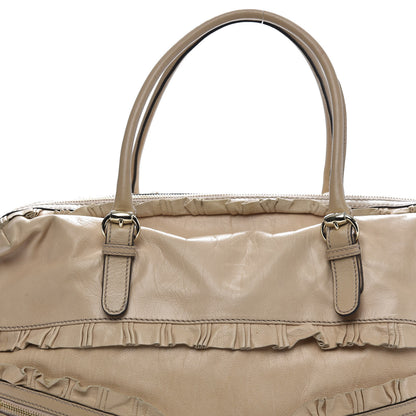 Gucci Calfskin Ruffle Medium Sabrina Boston Tote Nude 10 of 15