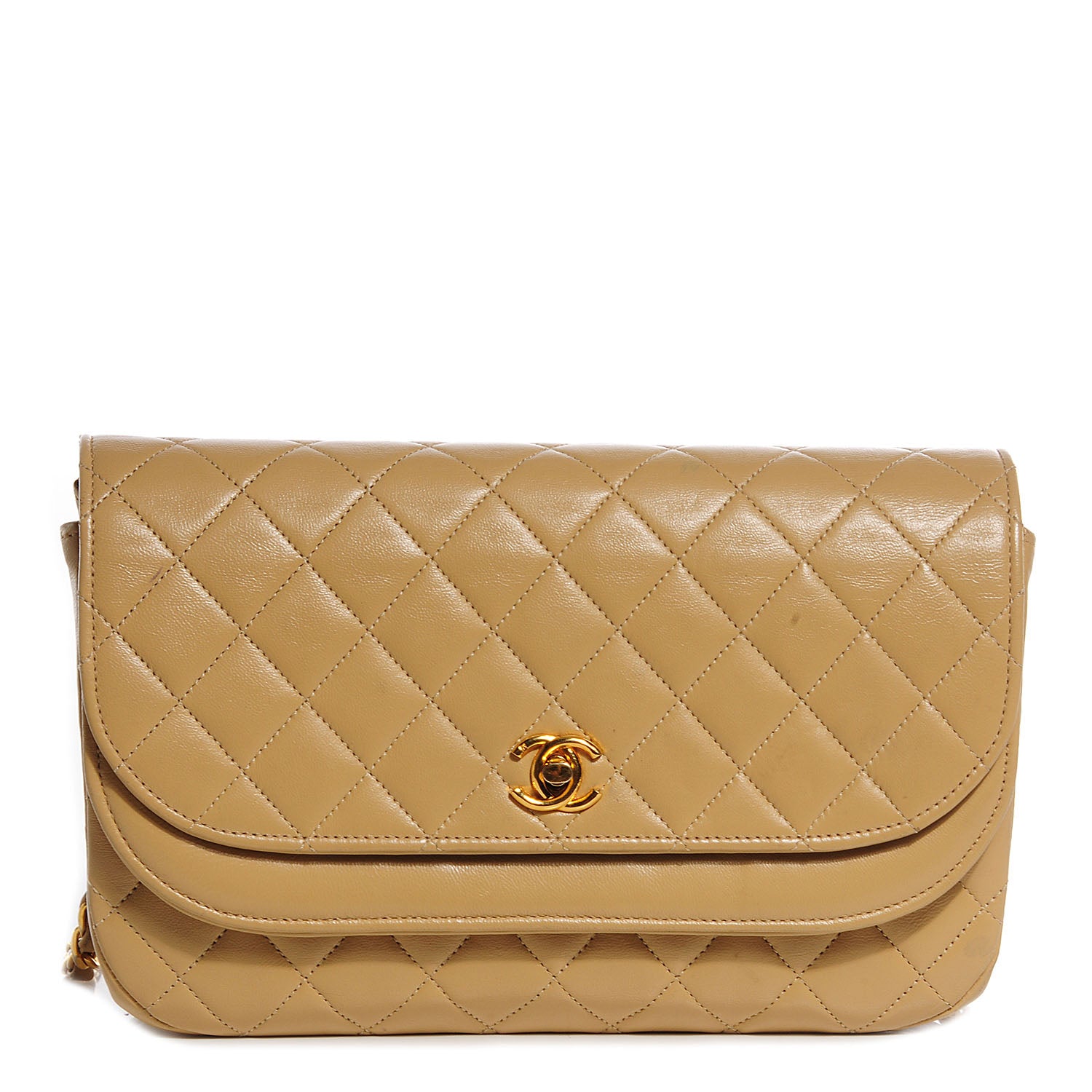Chanel Lambskin Medium Double Flap Beige 1 of 10