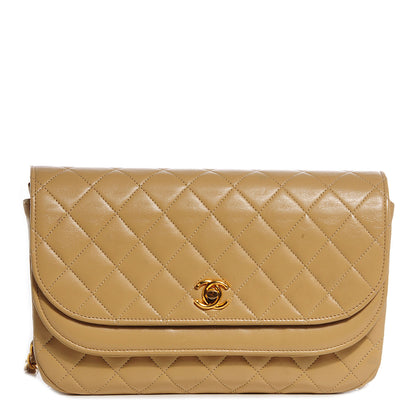 Chanel Lambskin Medium Double Flap Beige 1 of 10