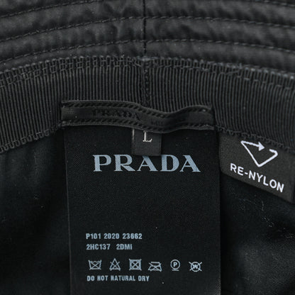 Prada Re-Nylon Metal Triangle Logo Mens Bucket Hat L Black 8 of 8