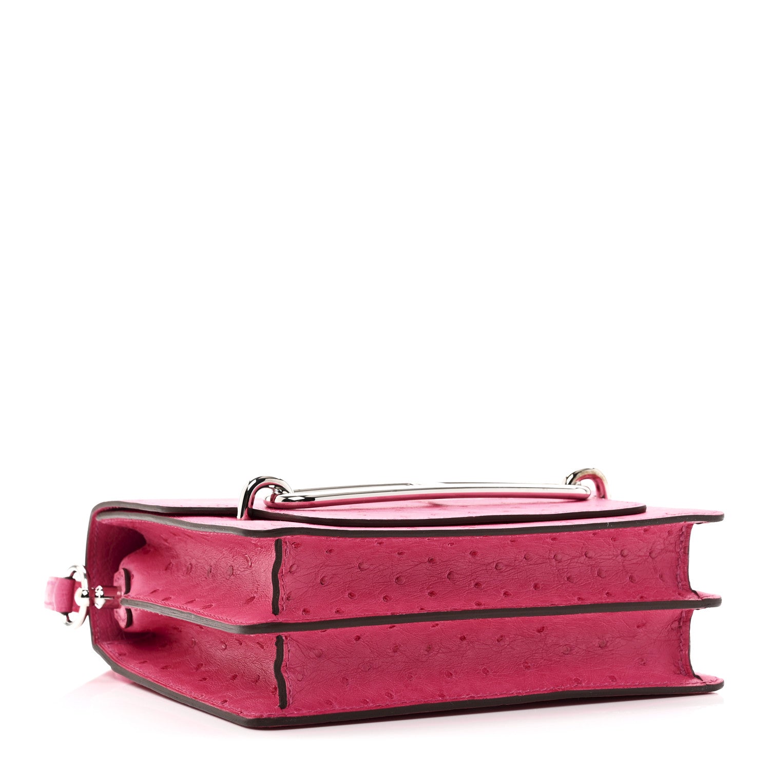 Hermes Ostrich Mini Sac Roulis Rose Tyrien 4 of 11