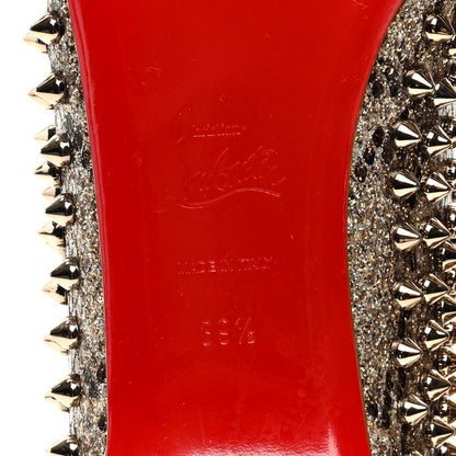 Christian Louboutin Glitter Diams Follies Spikes Flats 39.5 Colombe 6 of 7