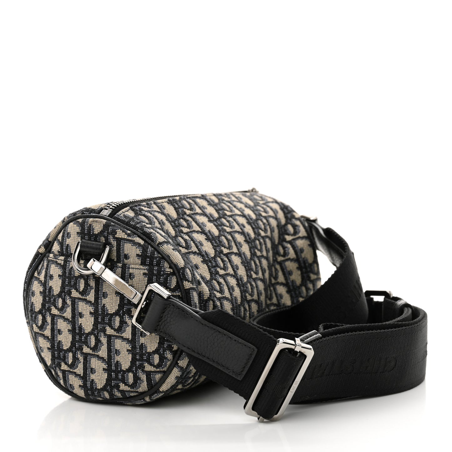 X KENNY SCHARF Oblique Canvas Embroidered Patches Roller Messenger Bag Charcoal