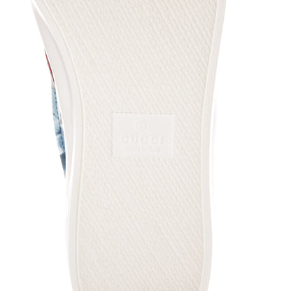 Gucci GG Supreme Monogram Blooms Womens Slip On Sneakers 38.5 Beige Blue Navy Red 6 of 9