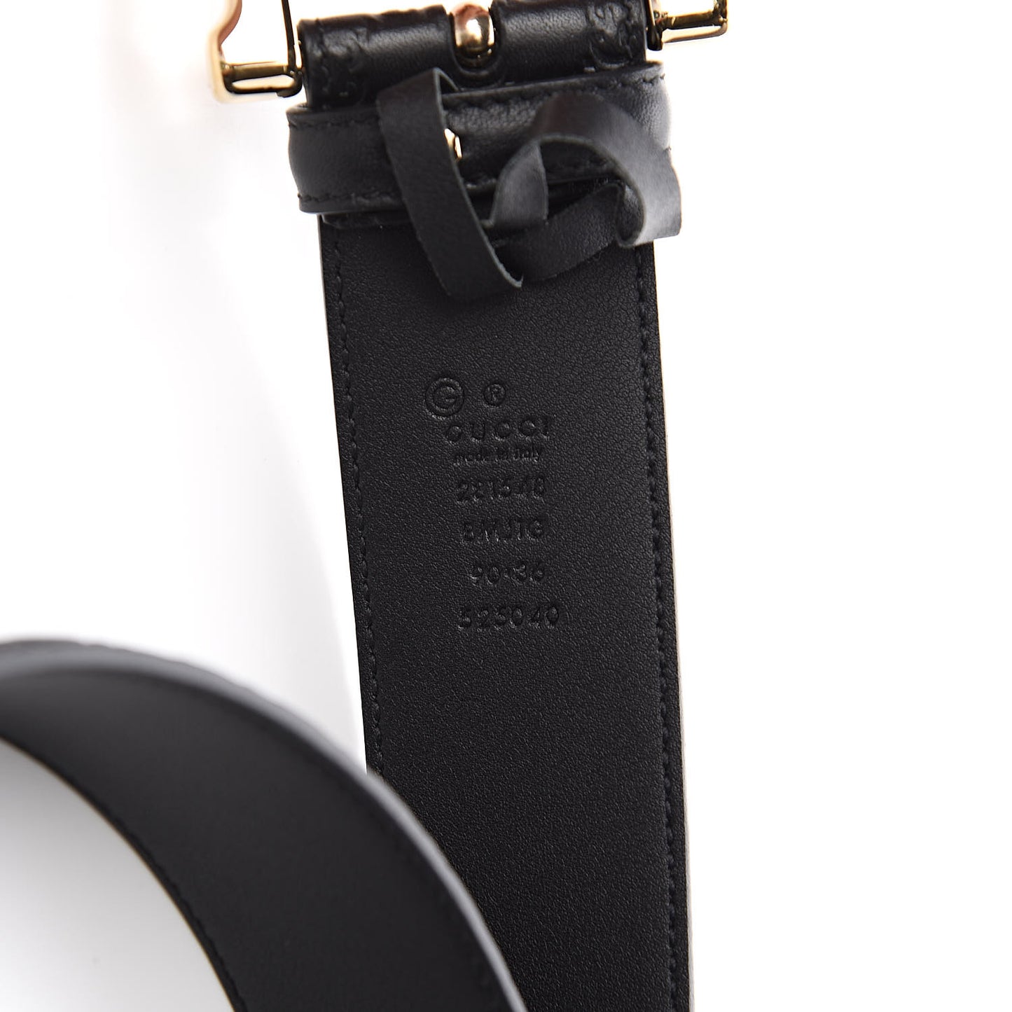 Soft Microguccissima Margaux Calfskin Belt 90 36 Black