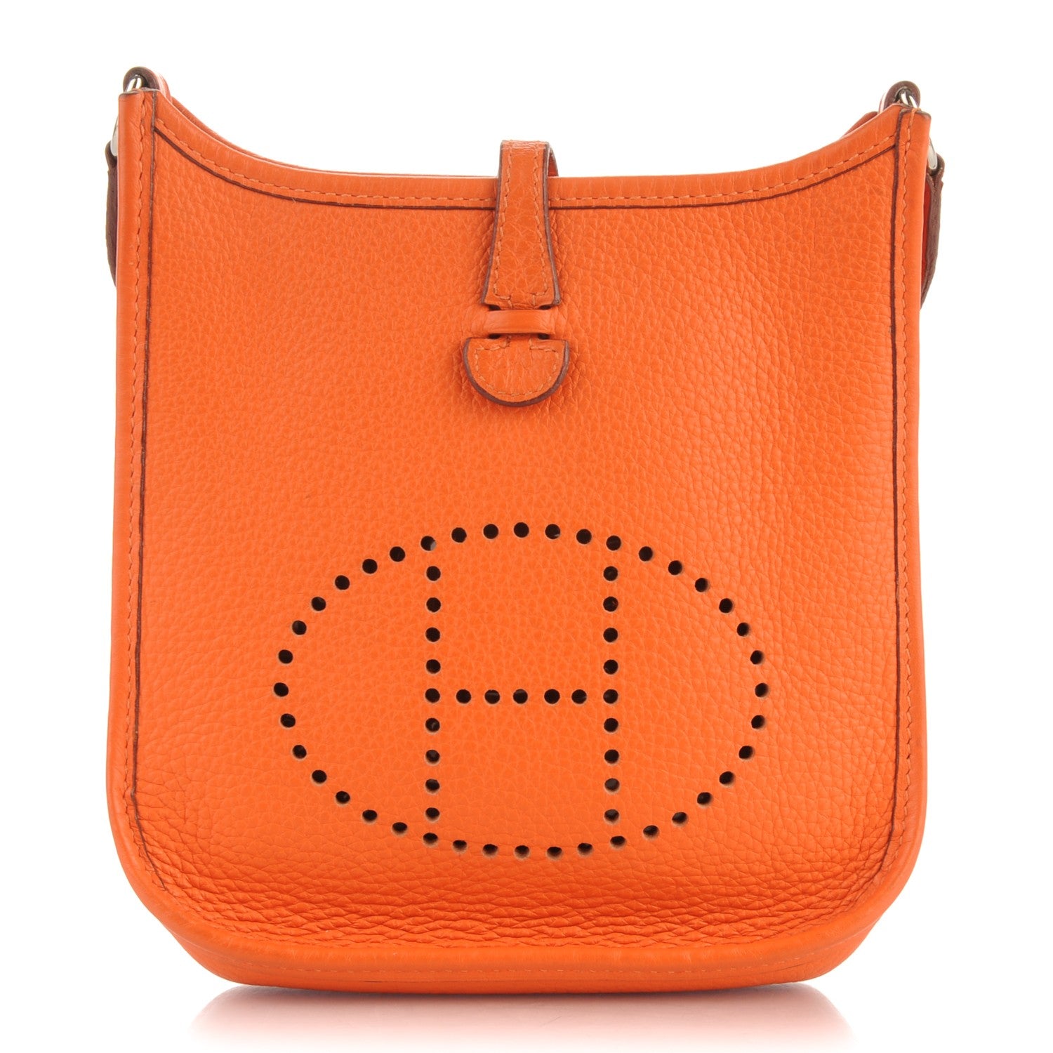 Hermes Taurillon Clemence Evelyne TPM Orange 1 of 7