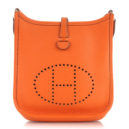 Hermes Taurillon Clemence Evelyne TPM Orange 1 of 7