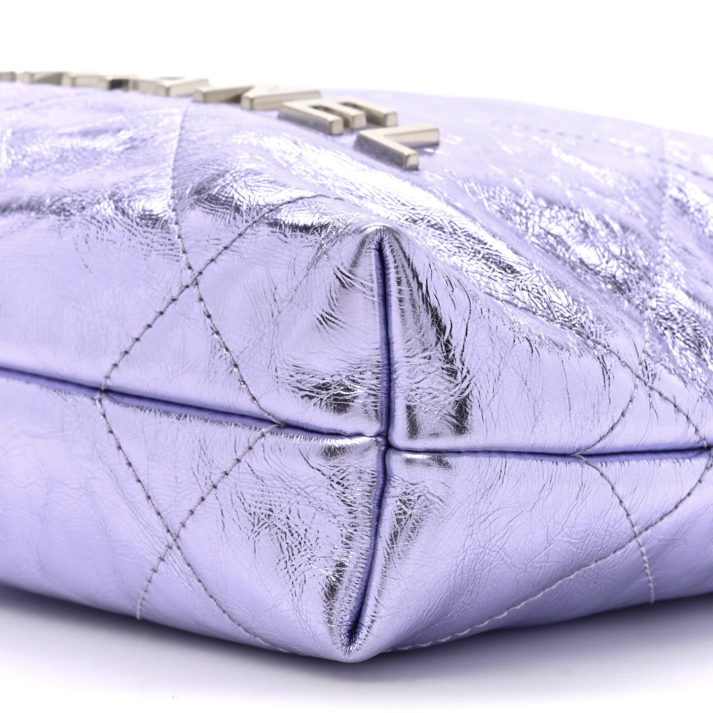 Metallic Calfskin Quilted Mini Chanel 22 Lilac