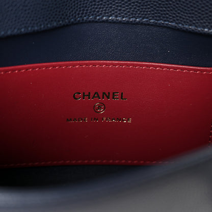 Chanel Shiny Caviar Mini Preppy Coco Shoulder Bag Dark Blue 5 of 10