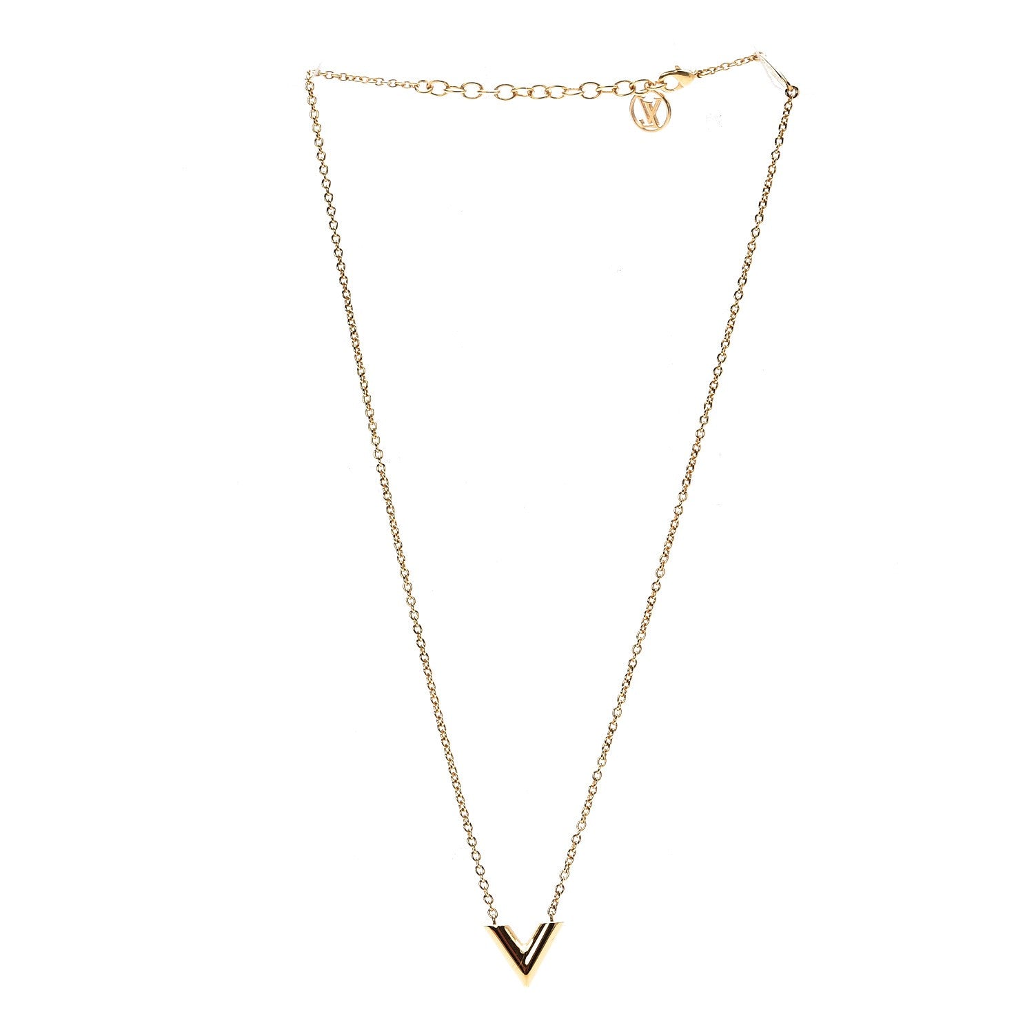 Louis Vuitton Essential V Necklace Gold 3 of 6