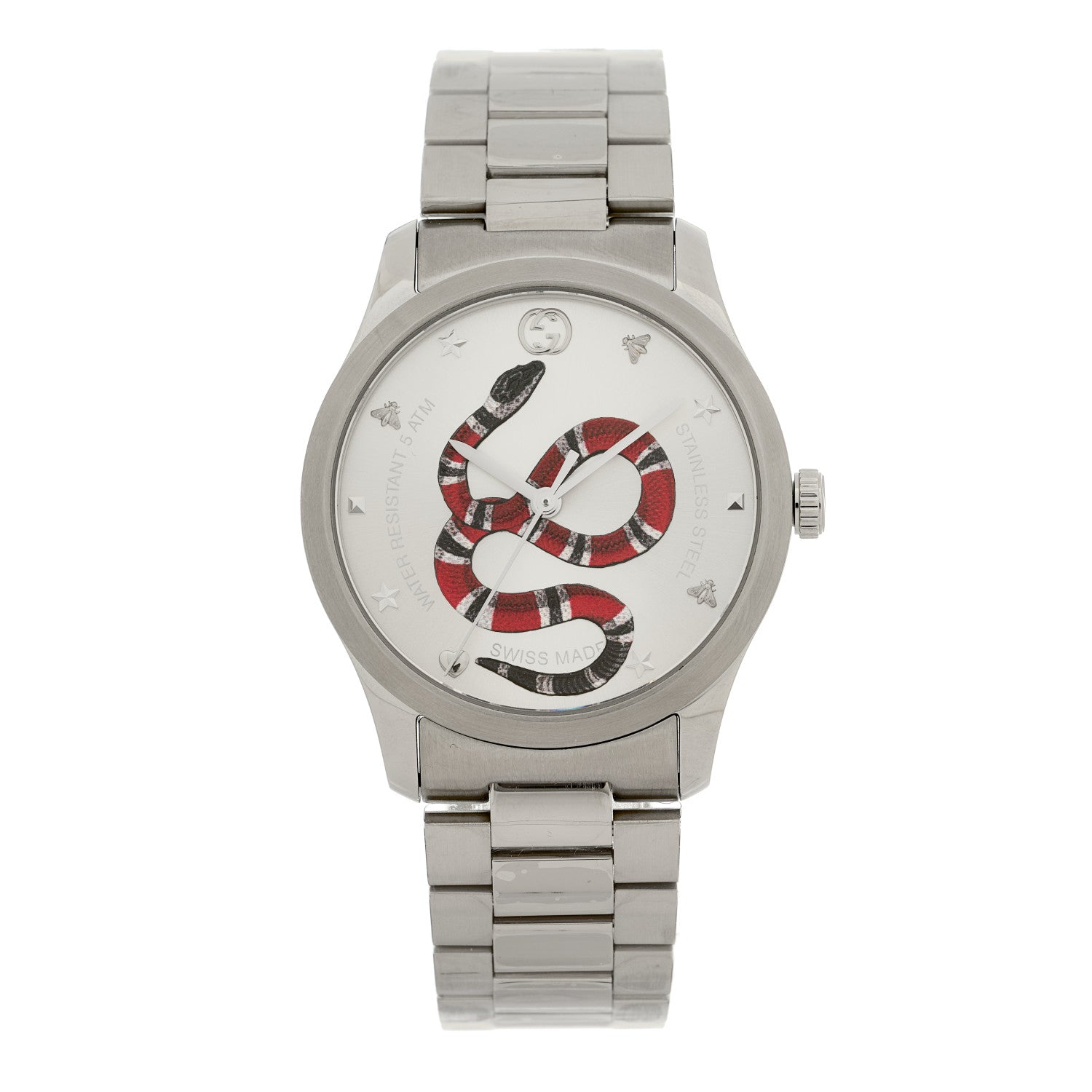 Gucci Stainless Steel 38mm G-Timeless Snake Quartz Watch 1 of 5