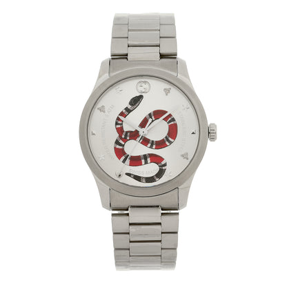 Gucci Stainless Steel 38mm G-Timeless Snake Quartz Watch 1 of 5