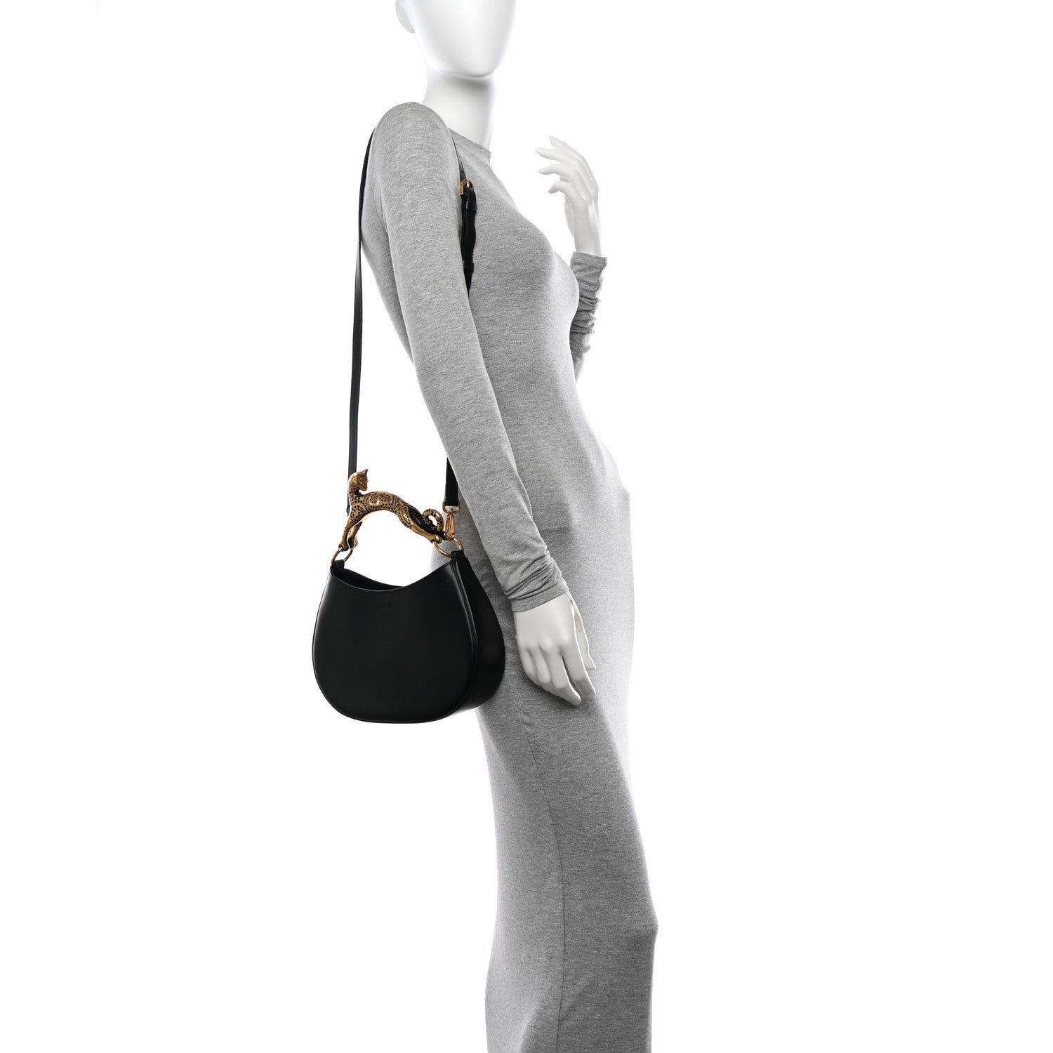 Lanvin Lambskin Cat Hobo Black 2 of 10