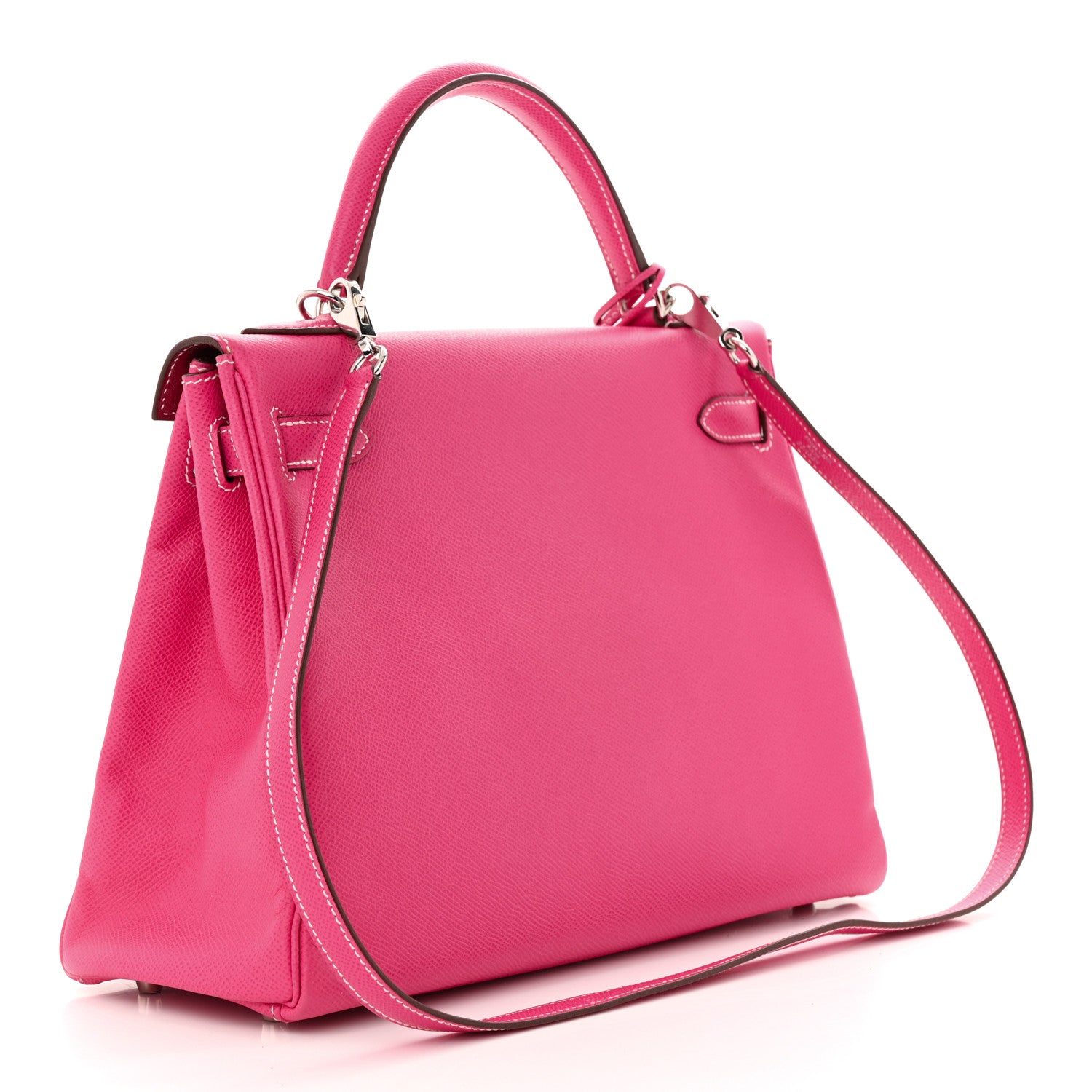 Hermes Epsom Candy Kelly Retourne 32 Rose Tyrien Rubis 3 of 10