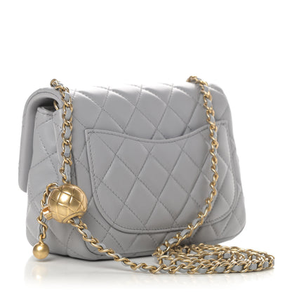 Chanel Lambskin Quilted Mini Pearl Crush Flap Light Grey 3 of 10