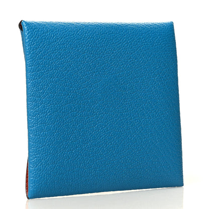 Hermes Chevre Mysore Bastia Verso Coin Purse Bleu Frida Cuivre 3 of 7