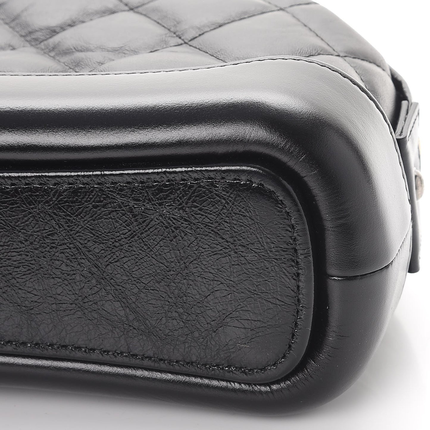Aged Calfskin Quilted Gabrielle Classic Pouch Black