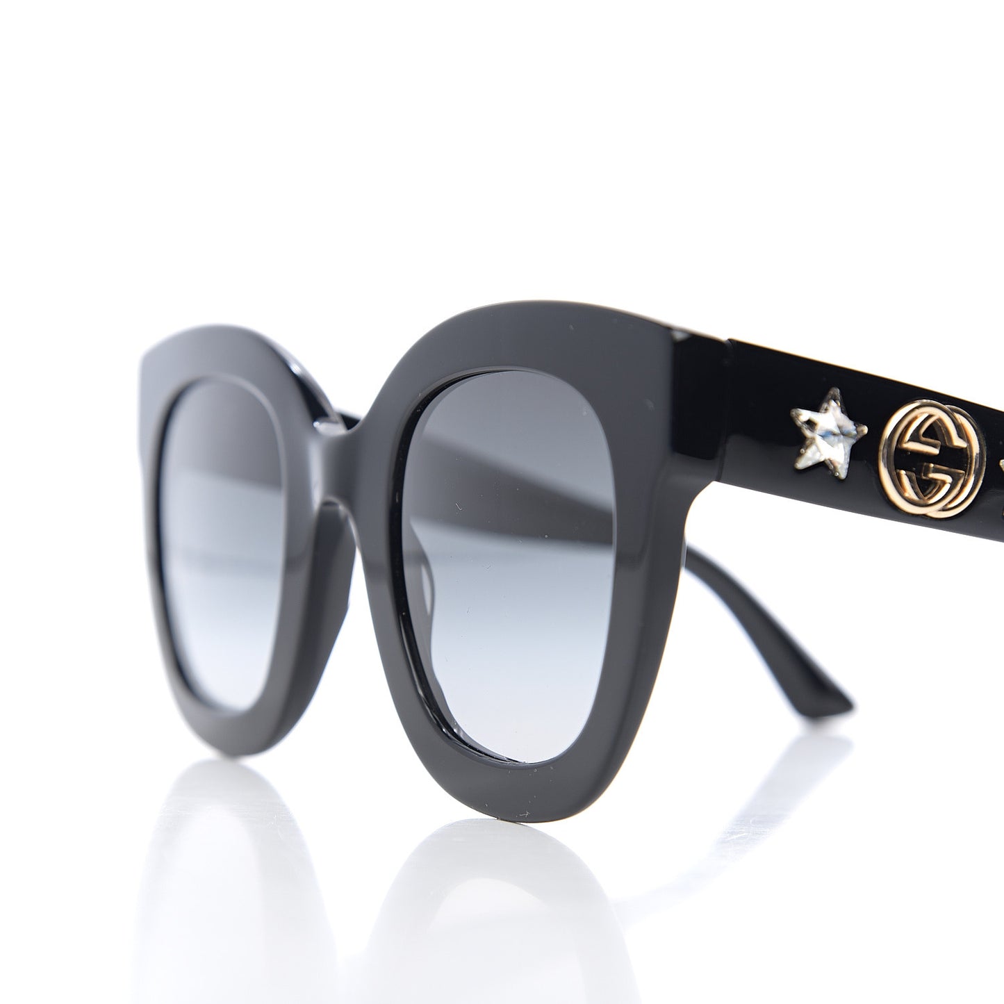 Round Frame Star Sunglasses GG0208S Black