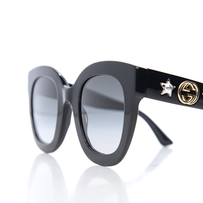 Gucci Round Frame Star Sunglasses GG0208S Black 7 of 8