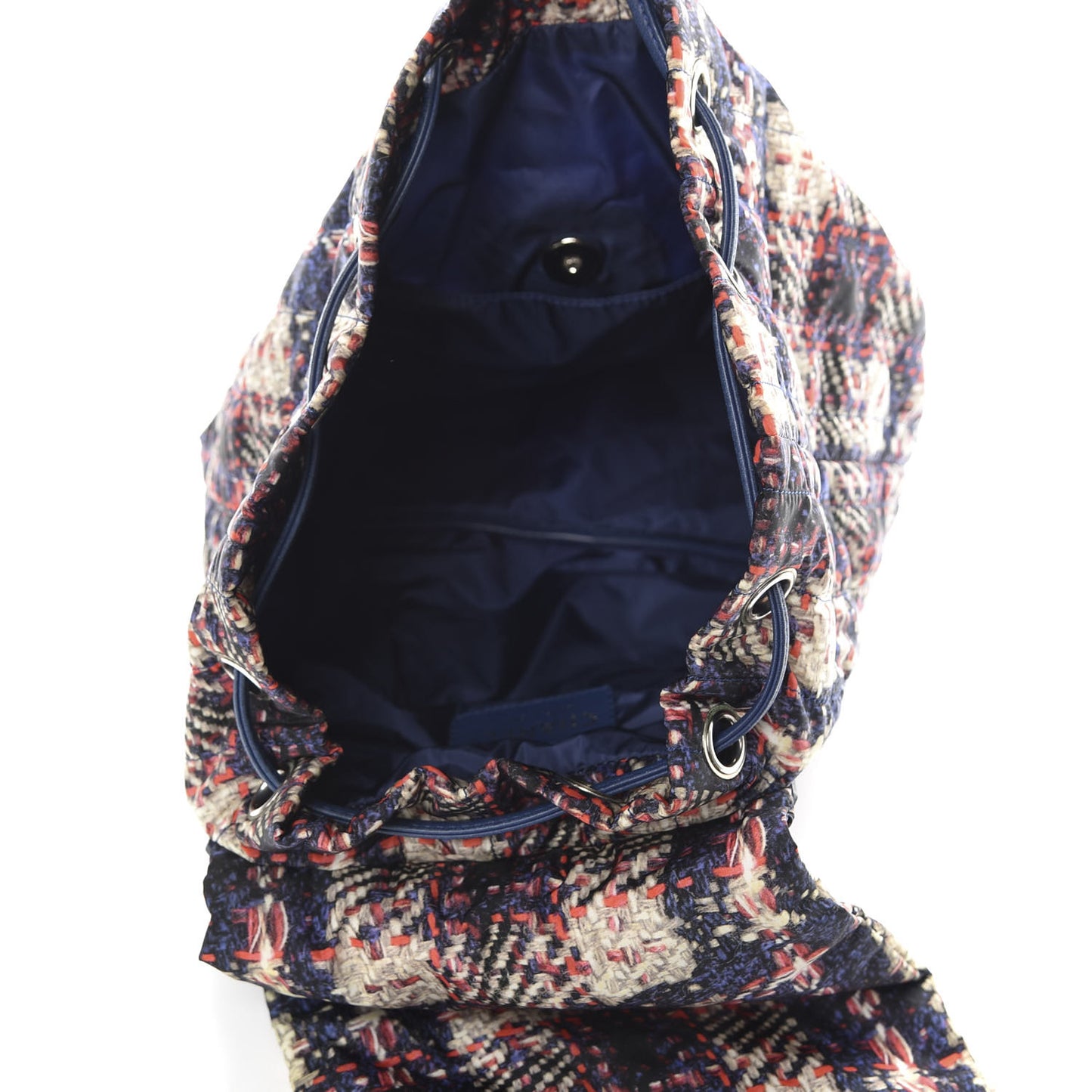 Lambskin Nylon Tweed Printed Backpack Multicolor