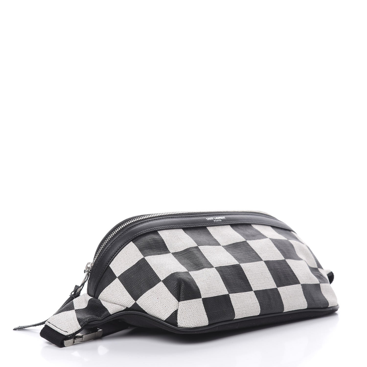 Saint Laurent Canvas Classic Belt Bag Black White 4 of 10