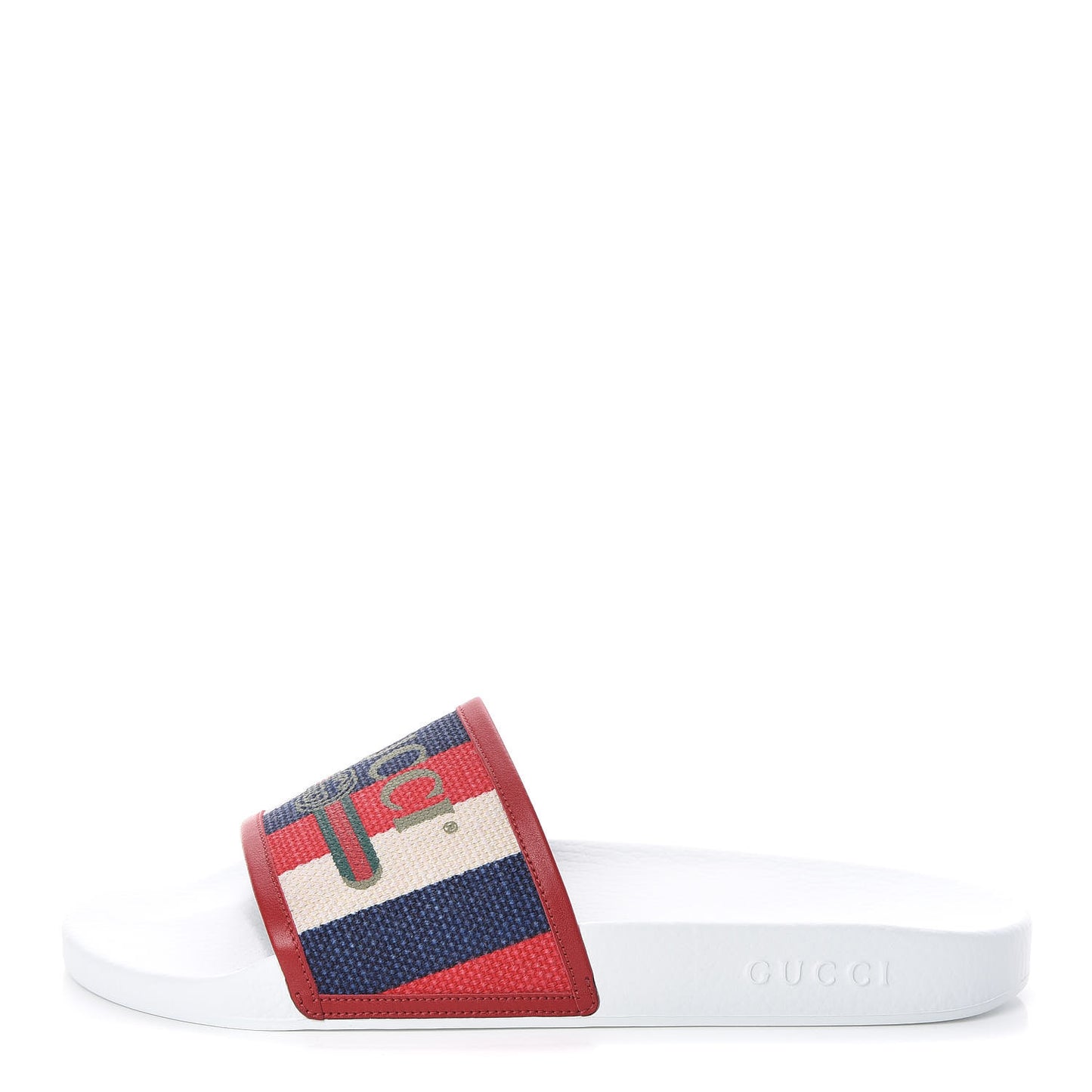 Canvas Sylvie Stripe Logo Mens Pursuit Slide Sandals 13 Mystic White Hibiscus Red Maritime