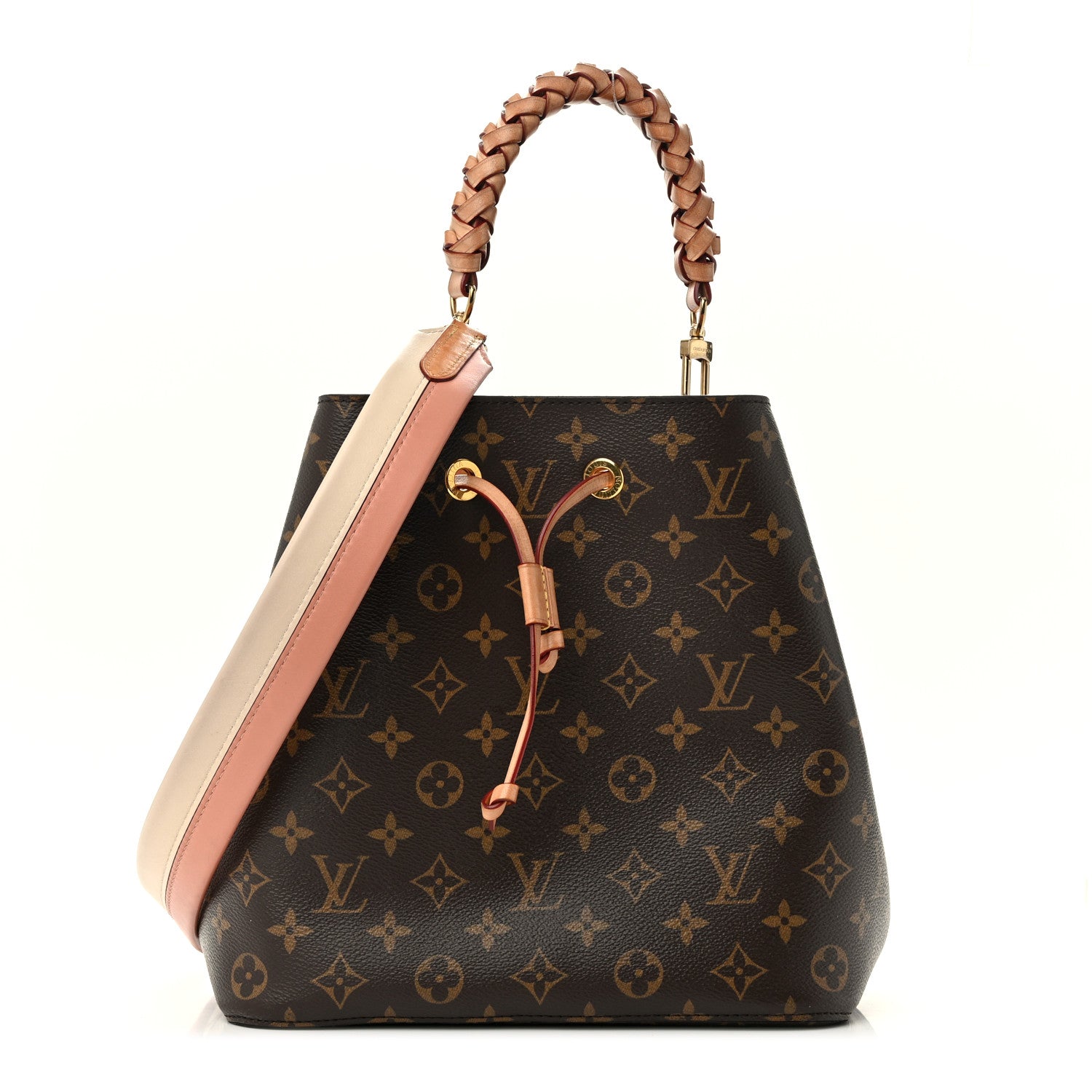 Louis Vuitton Monogram Braided Neonoe MM Peach Cream 1 of 11