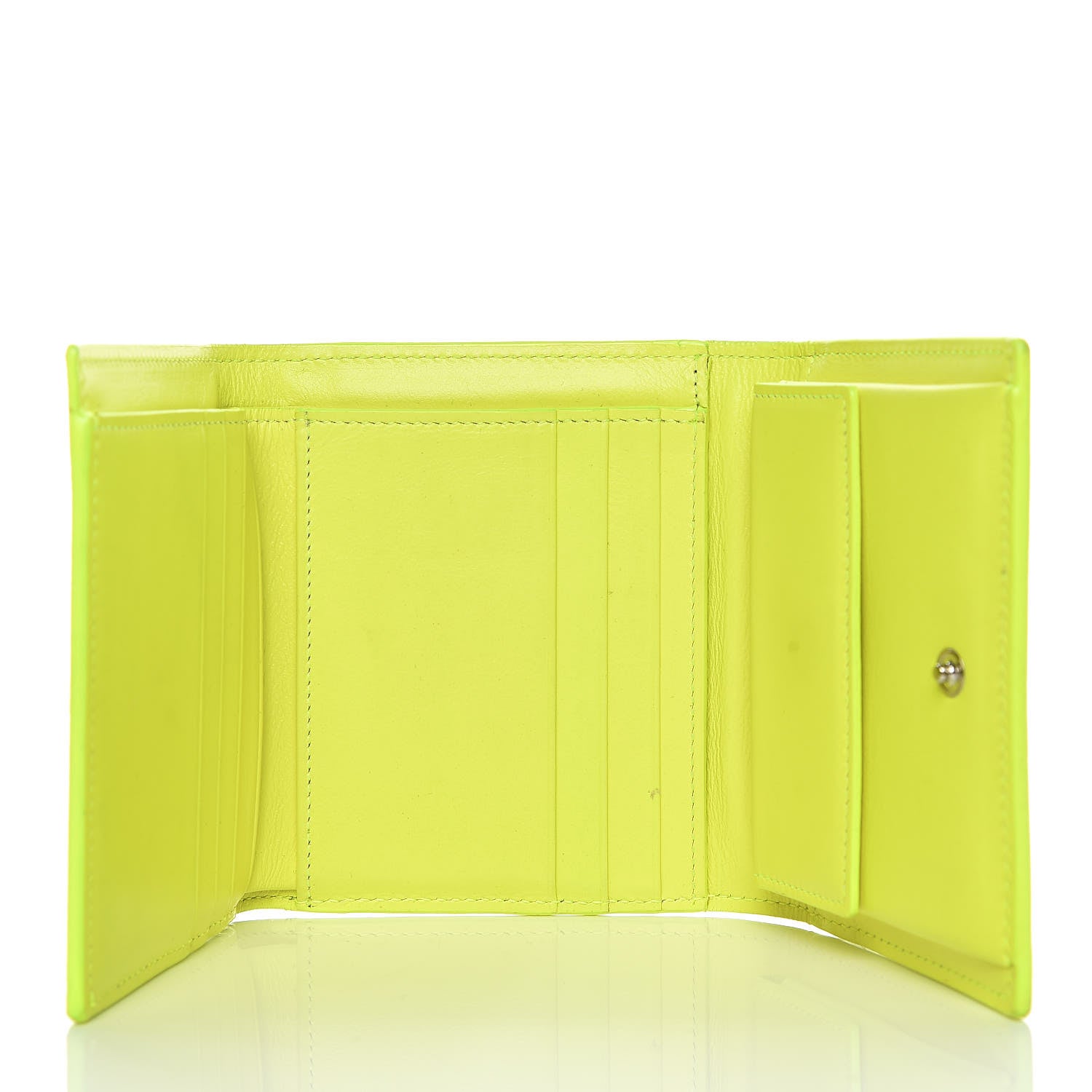 Saint Laurent Grain De Poudre Letters Compact Wallet Fluo Yellow 5 of 14