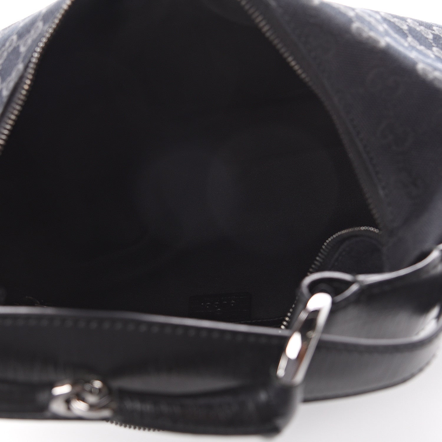 Gucci Monogram Medium Horsebit Chain Hobo Black 4 of 8