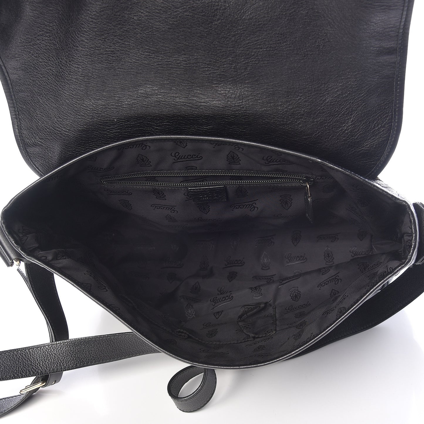 Guccissima Medium Flap Messenger Bag Black