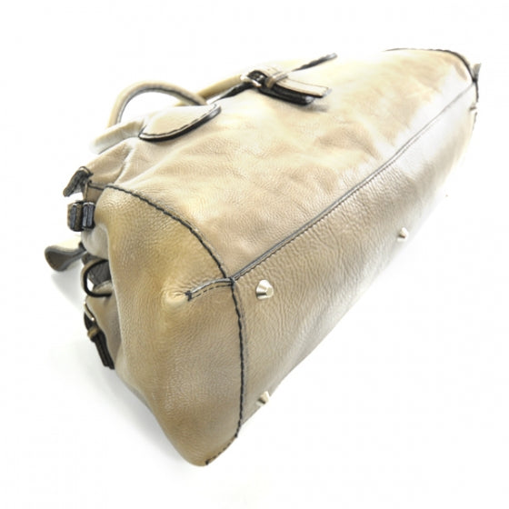 Leather Grande Edith Satchel Mastic
