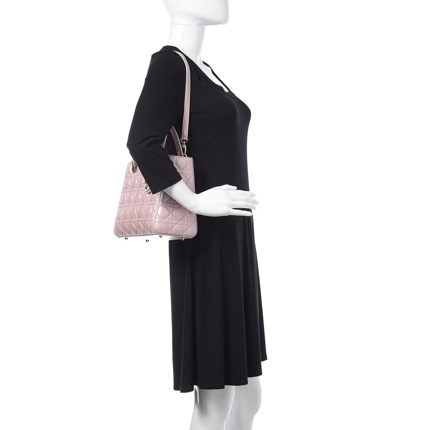 Pearly Lambskin Cannage Medium Lady Dior Lotus