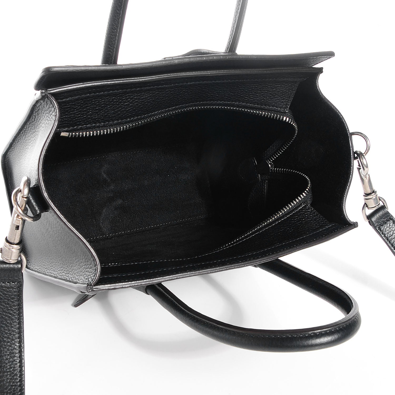 Celine Drummed Leather Nano Luggage Black 7 of 10