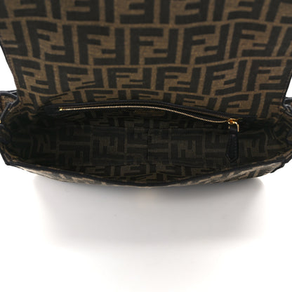 Fendi Fabric Jacquard FF 1974 Medium Baguette Tobacco Moro Black 5 of 13