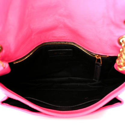 Saint Laurent Crinkled Calfskin Matelasse Monogram Medium Niki Chain Satchel Rose Glow 5 of 11