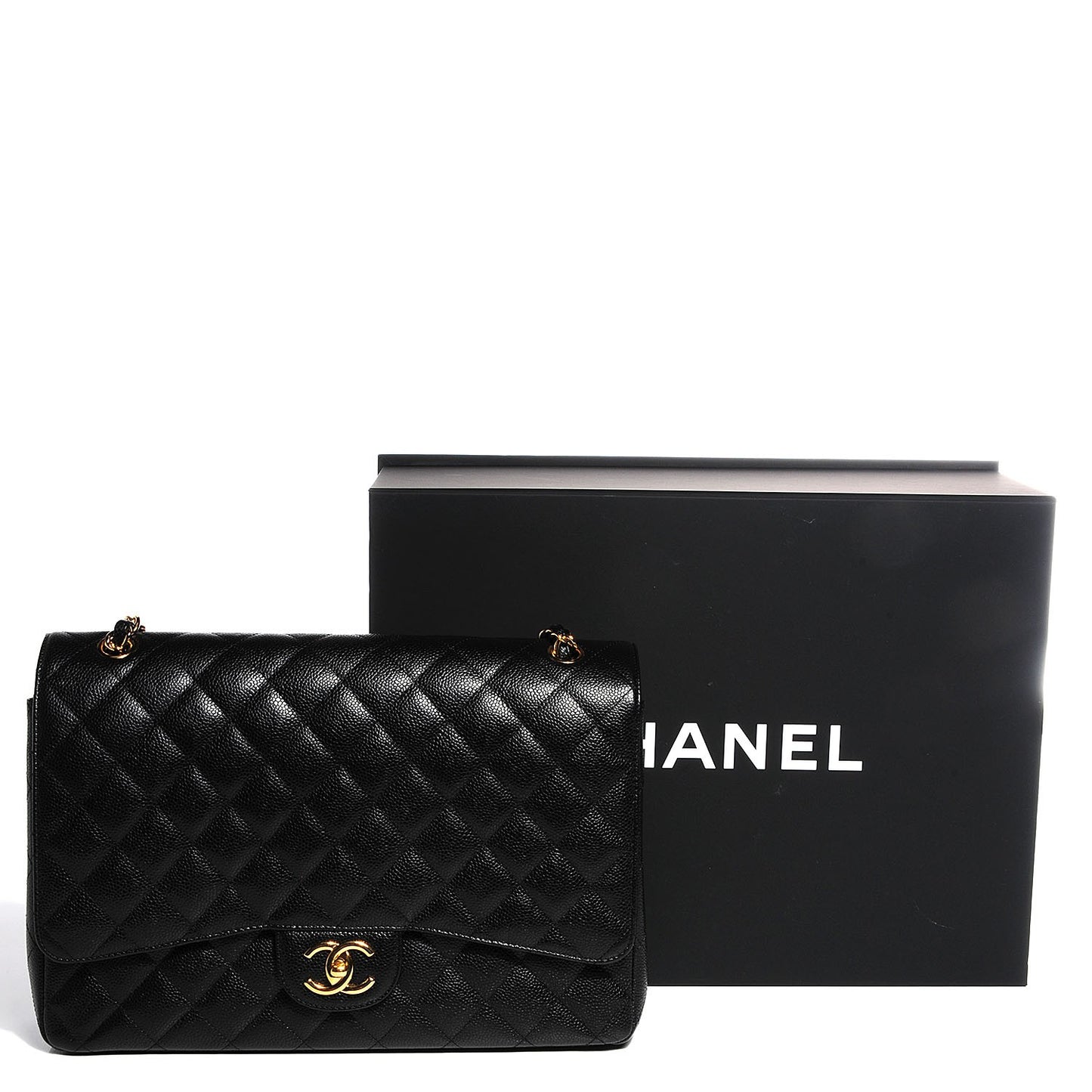 Caviar Quilted Maxi Double Flap Black