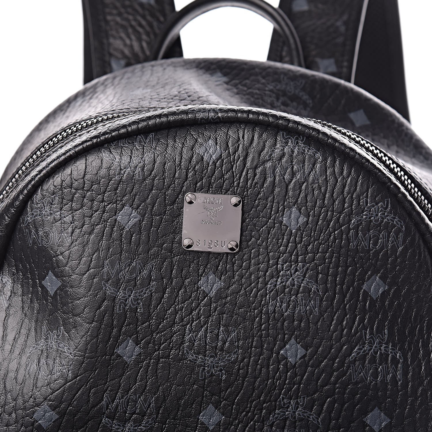 MCM Visetos Small Side Stud Stark Backpack Black 9 of 12
